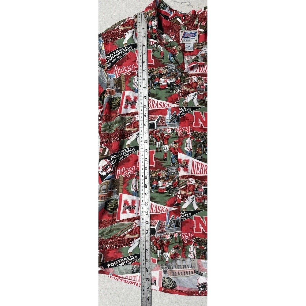 Vintage Reyn Spooner Nebraska Cornhuskers Rayon Hawaiian Shirt Men's XL RARE - Picture 7 of 9